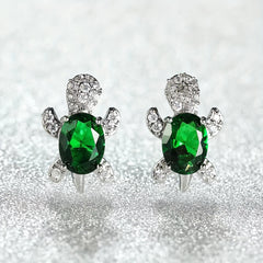 Turtle Zircon Stud Earrings for Women Girls