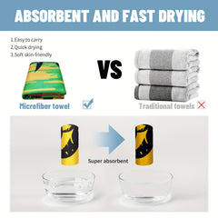 Microfiber Beach Towel Quick Drying 27.5 x 55 Water Absorbent Soft Towel