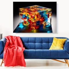 1000pcs Crystal Cube Jigsaw Puzzle Multicolor 3D Cube Shape
