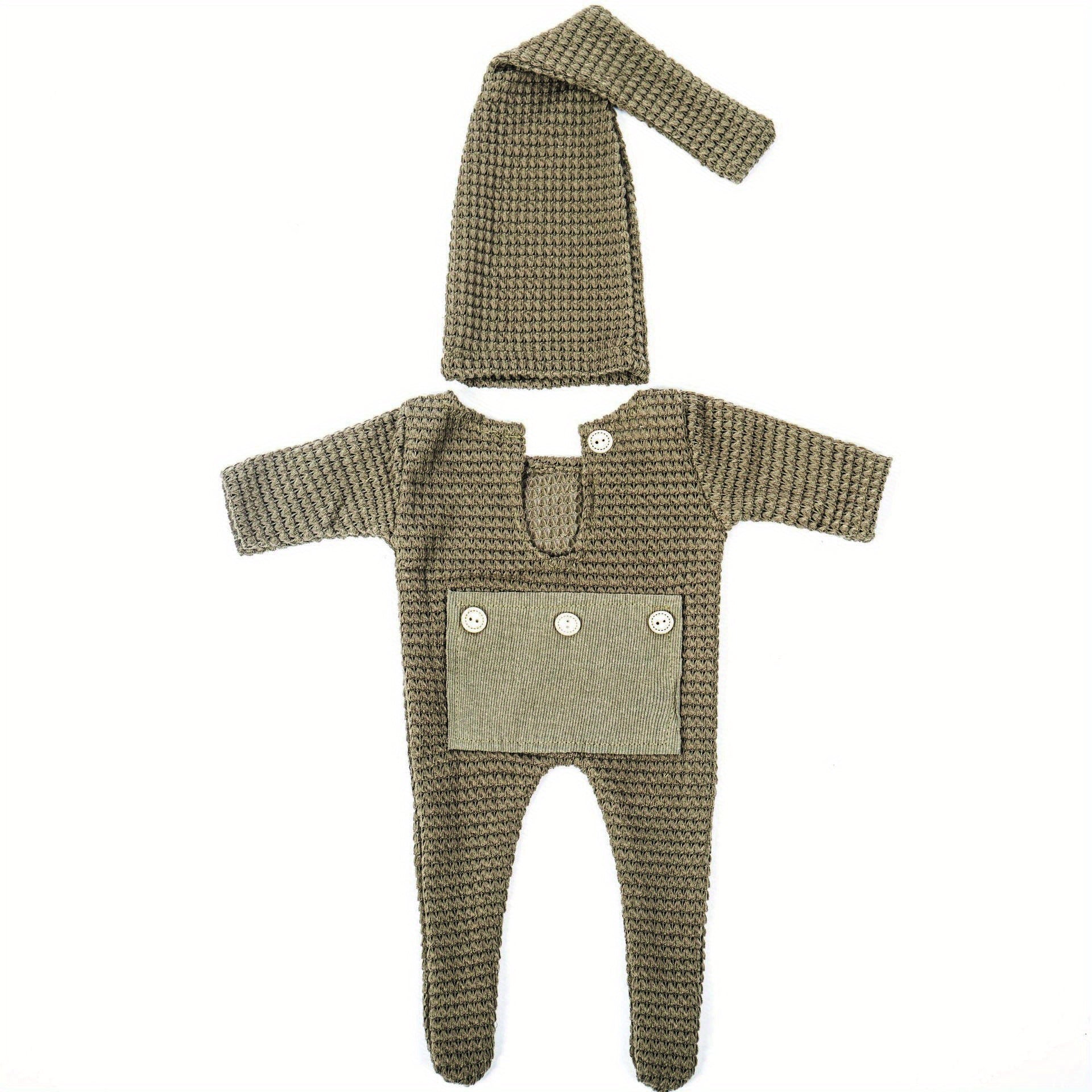 Baby Jumpsuit Photography Suit with Long-tailed Hat Set