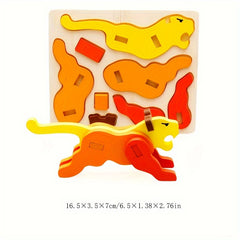 Wooden 3D Animal Jigsaw Puzzle - Educational Building Blocks