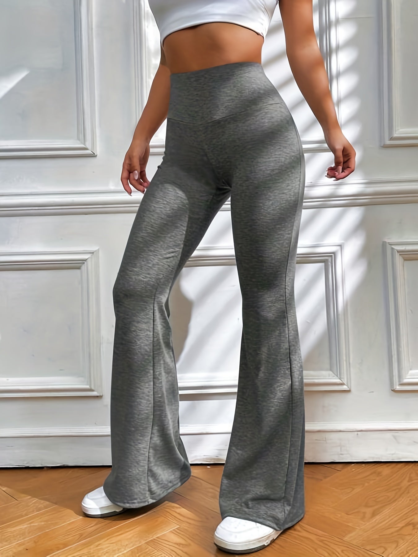 Elastic Flare Leg Pants Casual Loose Pants Women's Clothing