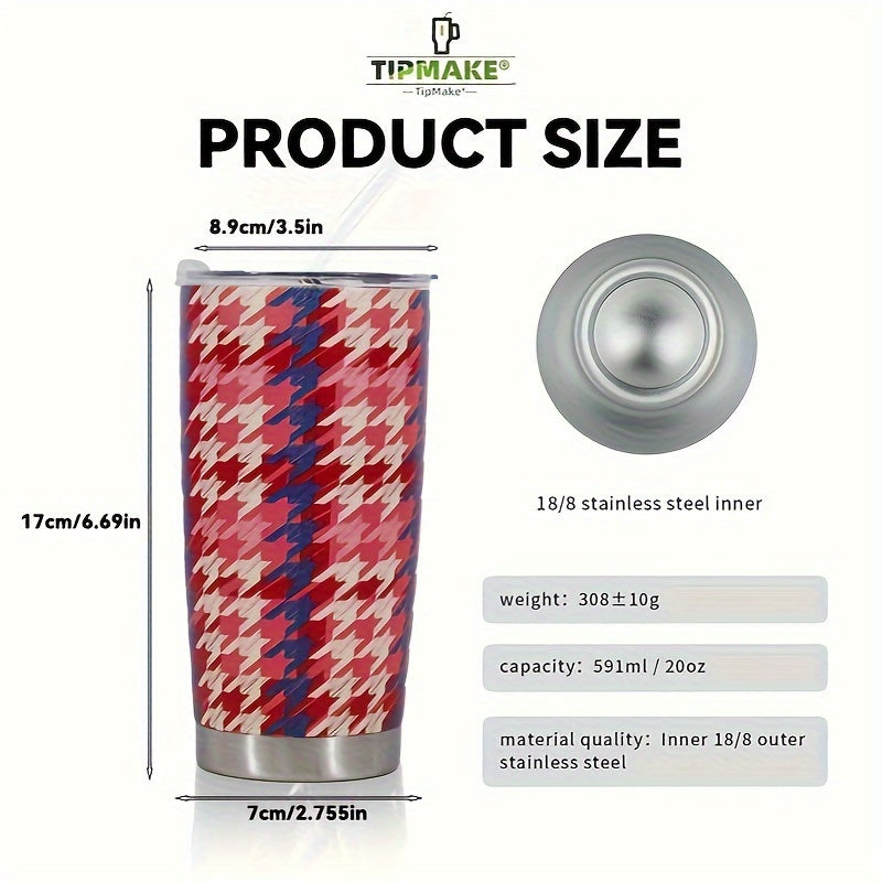 20oz Stainless Steel Insulated Cup Vacuum Flask Coffee Mug with Lid
