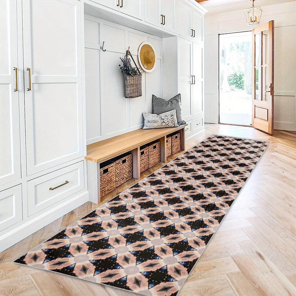 Vintage Laundry Room Area Rug Long Oriental Hallway Runner
