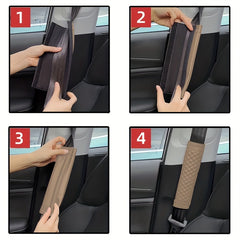Car Seat Belt Shoulder Protector Faux Leather Cover