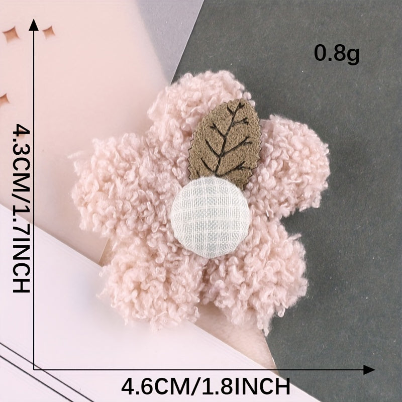 4pcs Small Plush Flower Hair Accessories for Girls