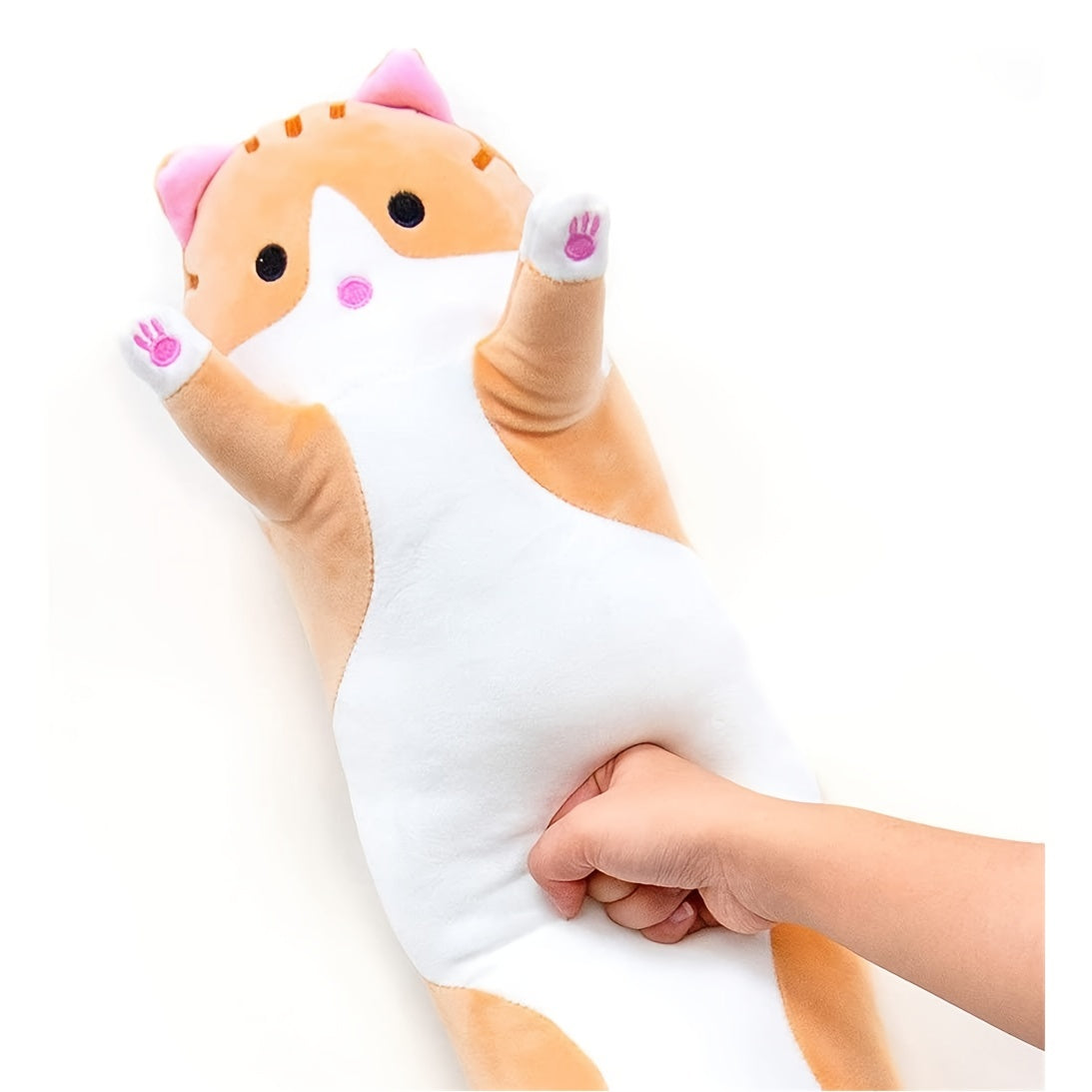 Cartoon Cat Plush Toy Figure Long Cat Sleeping Throw Pillow