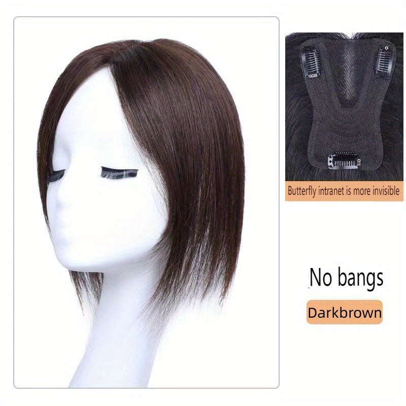 Human Hair Topper Middle Parting Clip In Hair Piece