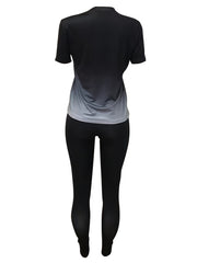 Blessed Print Tee & Slim Pants Workout Set
