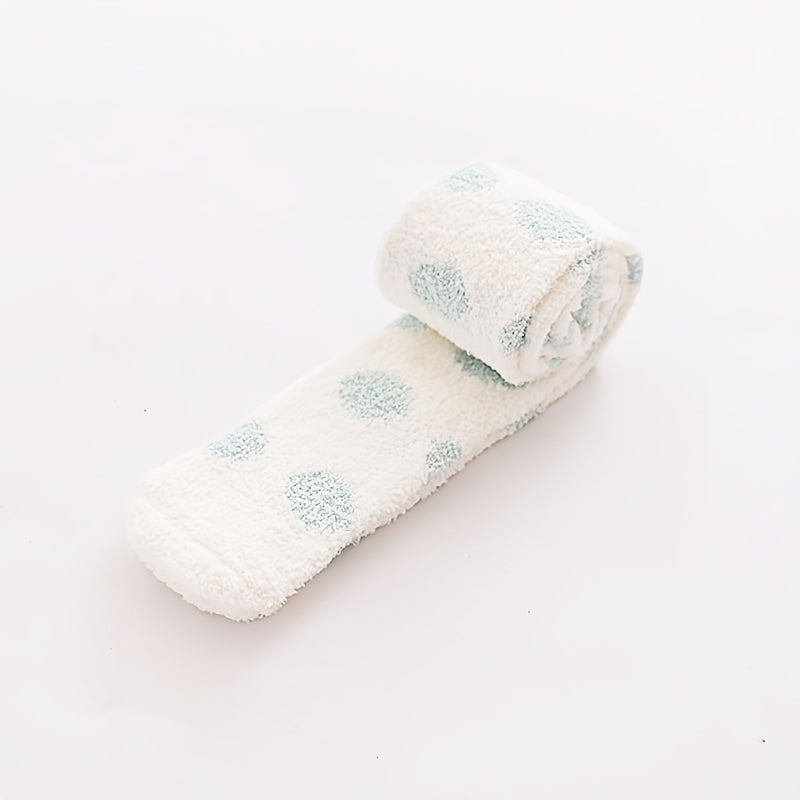 Polka Dot Thigh High Socks Warm Fuzzy Over The Knee Socks Women's Stockings