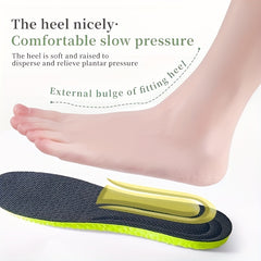 Green Sports Shock Absorption Insoles High Elastic Running Insoles
