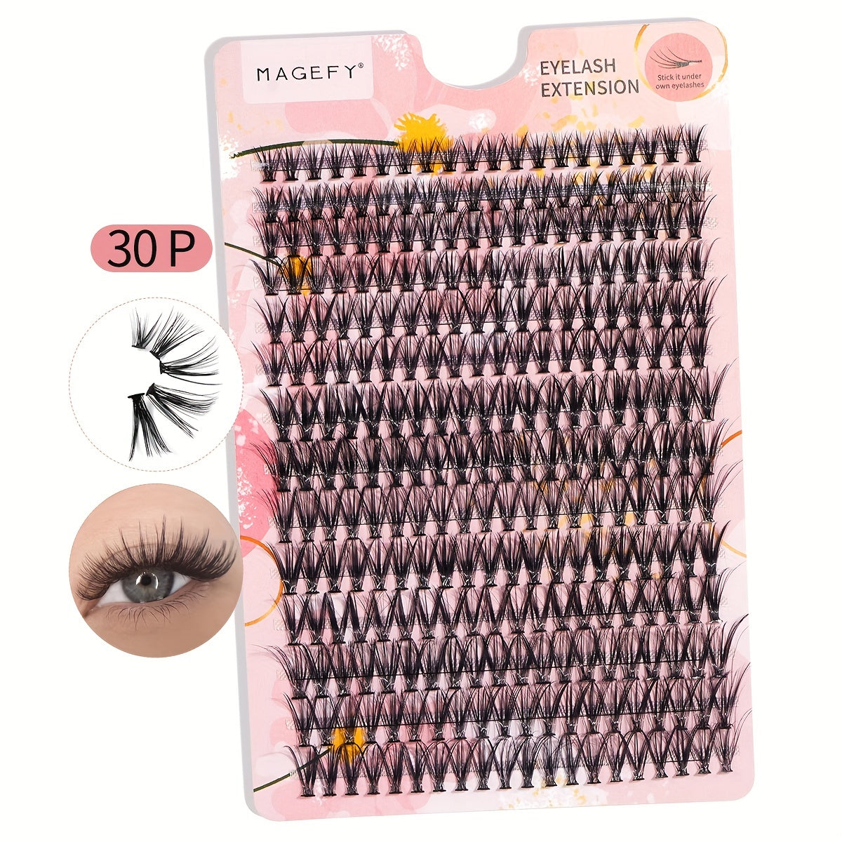 280pcs Mixed Size Thick Fluffy Fishtail Grafting Eyelashes 8-16mm