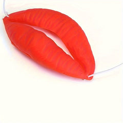 Giant Red Sausage Lips Costume Accessory Funny Mouth Prop for Parties & Events