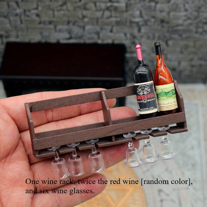 Dollhouse Wine Rack & Cup Holder - Hanging Wine Cabinet