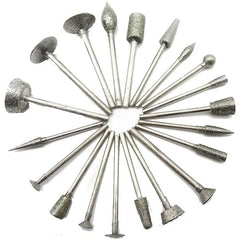 20Pcs 3.0 Diamond Grinding Burr Needle Point Engraving Carving Polishing Kit