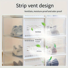 6pcs Transparent Plastic Shoe Boxes Drawer Shoe Cabinet Moisture-proof Dust-pro
