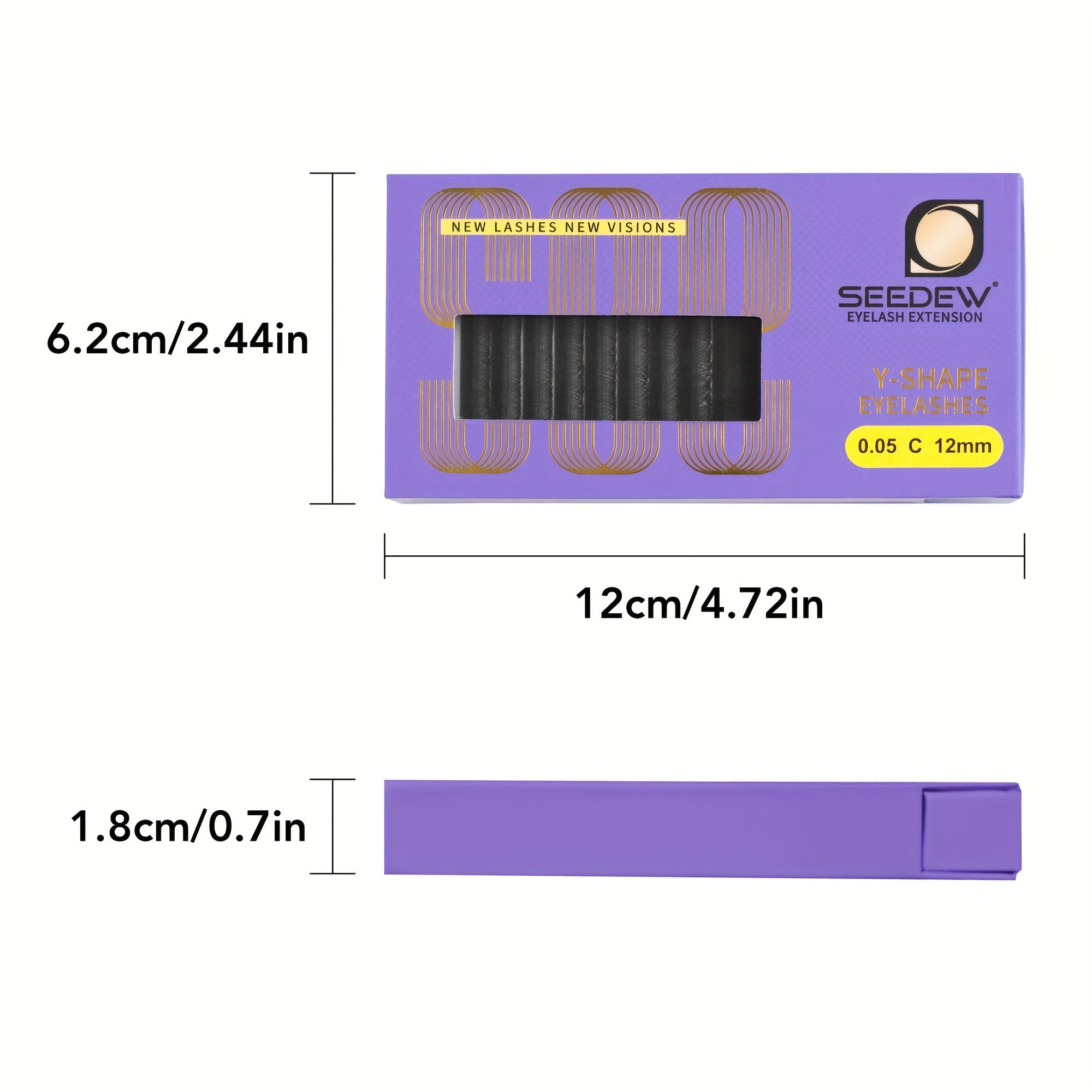 YY Shape 3 Split Tips Lashes 0.07mm C D Curl