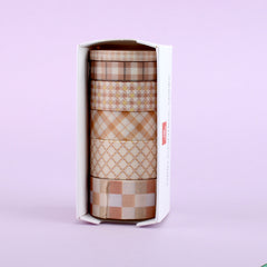 6pcs Japanese Washi Paper Plaid Tape DIY Crafting Set