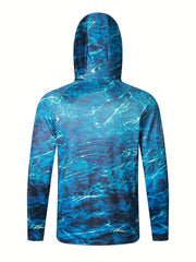Men's UPF 50 Sun Protection Hoodie Mask Long Sleeve Quick Dry Top