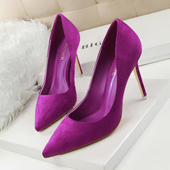 High Stiletto Heel Pointed Toe Slip On Pumps Sexy Party Heels