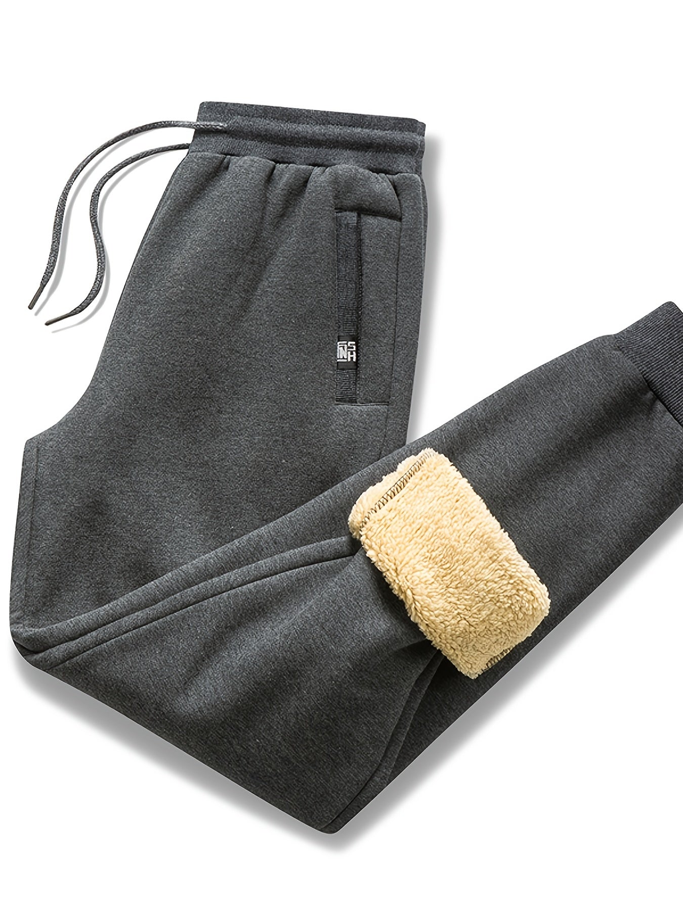 Men's Winter Active Sherpa Lined Sweatpants Fleece Jogger Pants