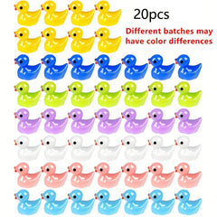 20pcs Resin Ducks Tiny Ducks Slime Charms DIY Craft Micro Landscape Garden Decor