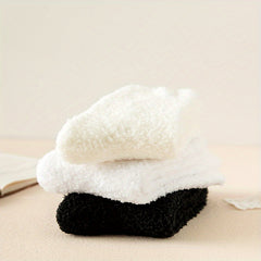 3 Pairs Warm Fuzzy Socks Soft Mid Tube Stockings
