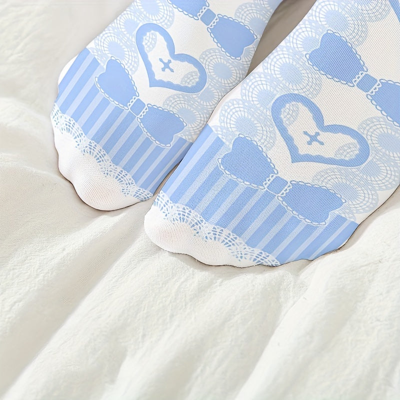 Bow Print Calf Socks Anime Cosplay Knee High Stockings