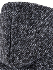 Knitted Block Hooded Sherpa Lined Cardigan Casual Zip Up Jacket