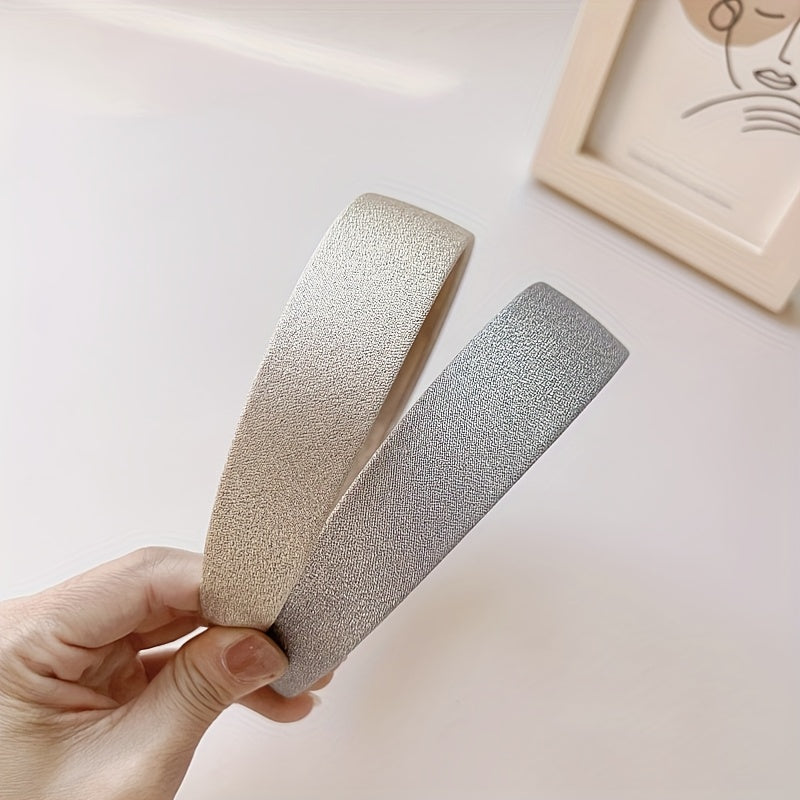 Classic Wide Brim Glitter Hair Band Beige & Gray