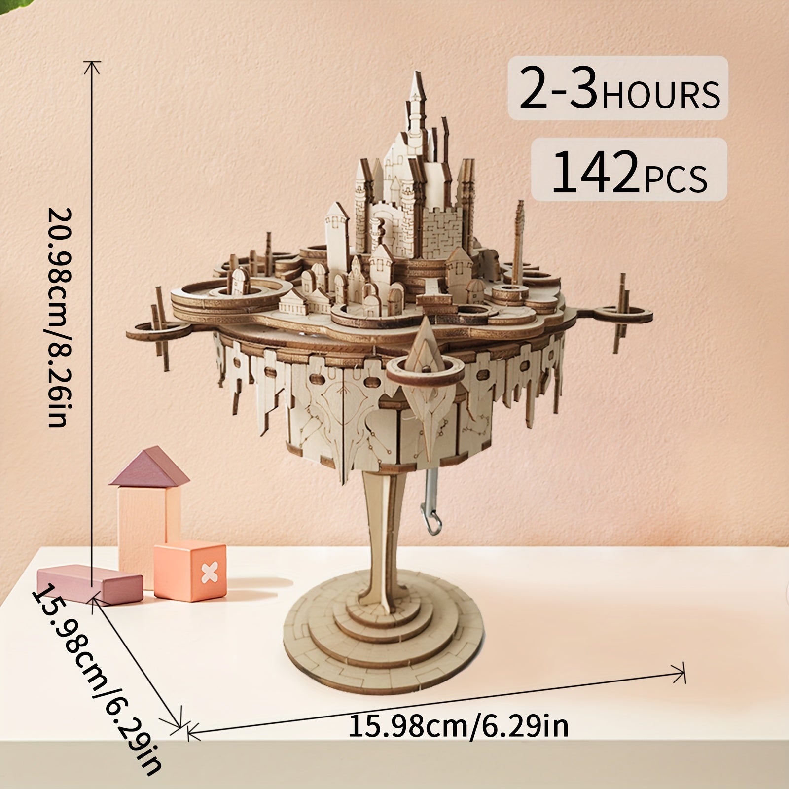 3D Wooden Music Box Castle Model Kit Creative Craft DIY Birthday Gift for Women