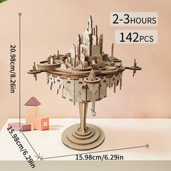 3D Wooden Music Box Castle Model Kit Creative Craft DIY Birthday Gift for Women
