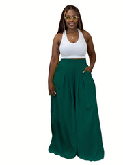 High Waist Wide Leg Pants Casual Palazzo Pants Women's Clothing