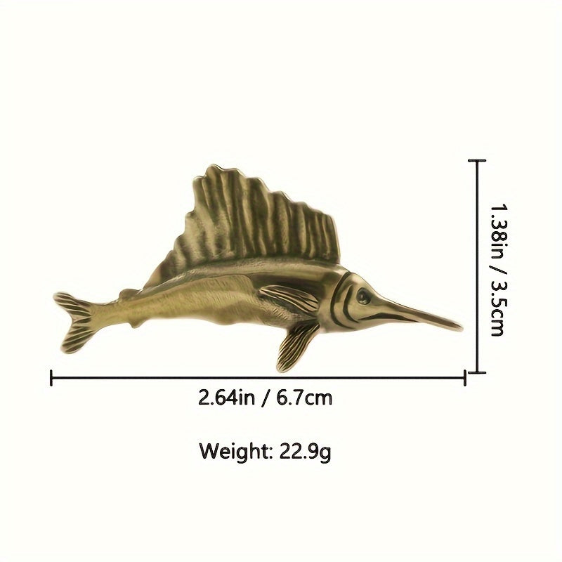 Brass Tuna Ornament Statue Copper Marine Life Antique Figurine
