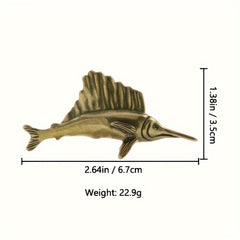 Brass Tuna Ornament Statue Copper Marine Life Antique Figurine