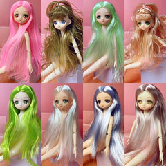 30cm Skinny Cartoon 3D Animation Face Dream Eyes 26 Flat Body Doll Toys