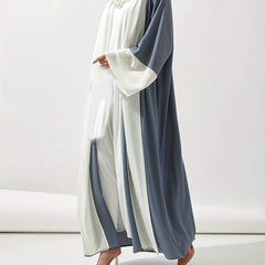 Modest Abaya Dress Women's Plus Colorblock Long Sleeve