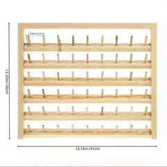 54 Spool Wooden Thread Holder Sewing Embroidery Thread Rack Wall Mounted