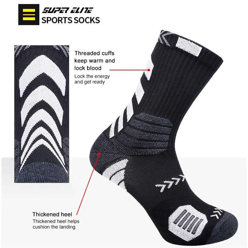 Men's Compression Athletic Crew Socks for Running Hiking Football Basketball