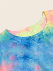 Tie Dye Ombre Print Short Sleeve Nightdress