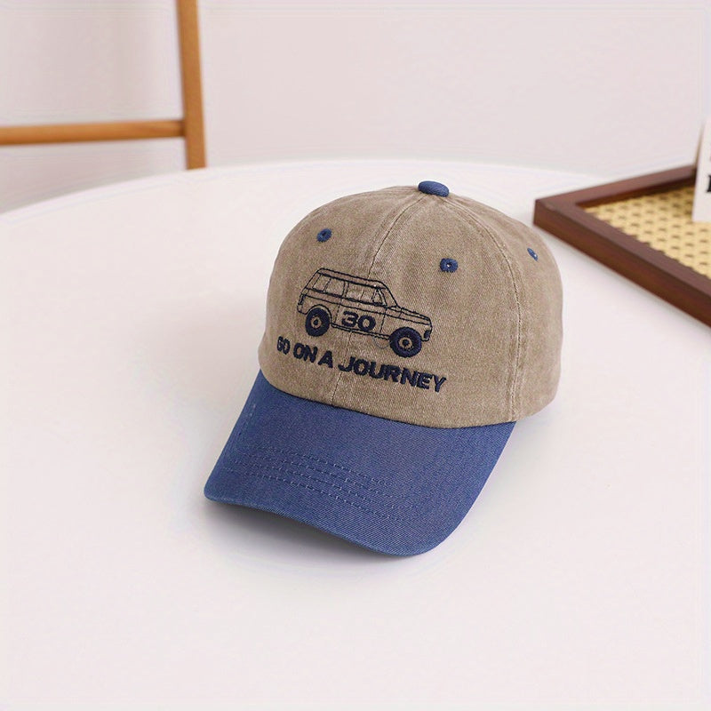Kids Vintage Car Pattern Baseball Cap for Boys Girls