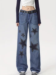 High Waist Straight Jeans Loose Fit Baggy Denim Pants