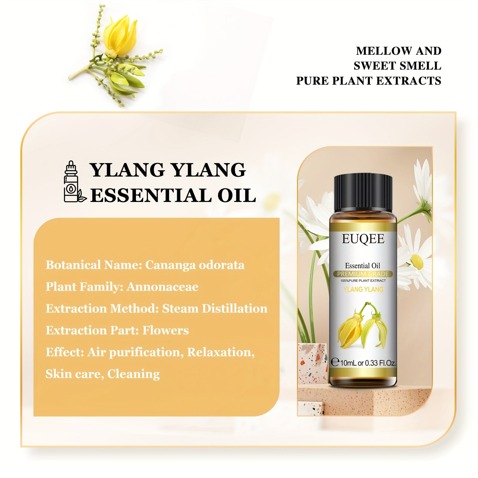 Ylang Ylang Essential Oil 10ml - Aromatherapy Massage Bath Sleep Relaxation