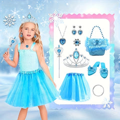 Princess Dress Up Toy & Jewelry Set w/ Shoes, Crowns, Skirts, Earrings, Necklace