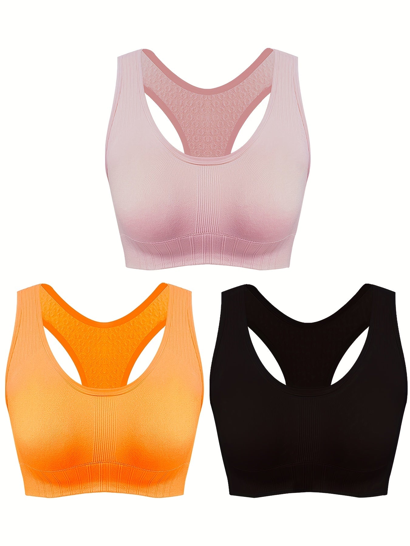 3pcs Seamless Sports Tank Tops Breathable Workout Top