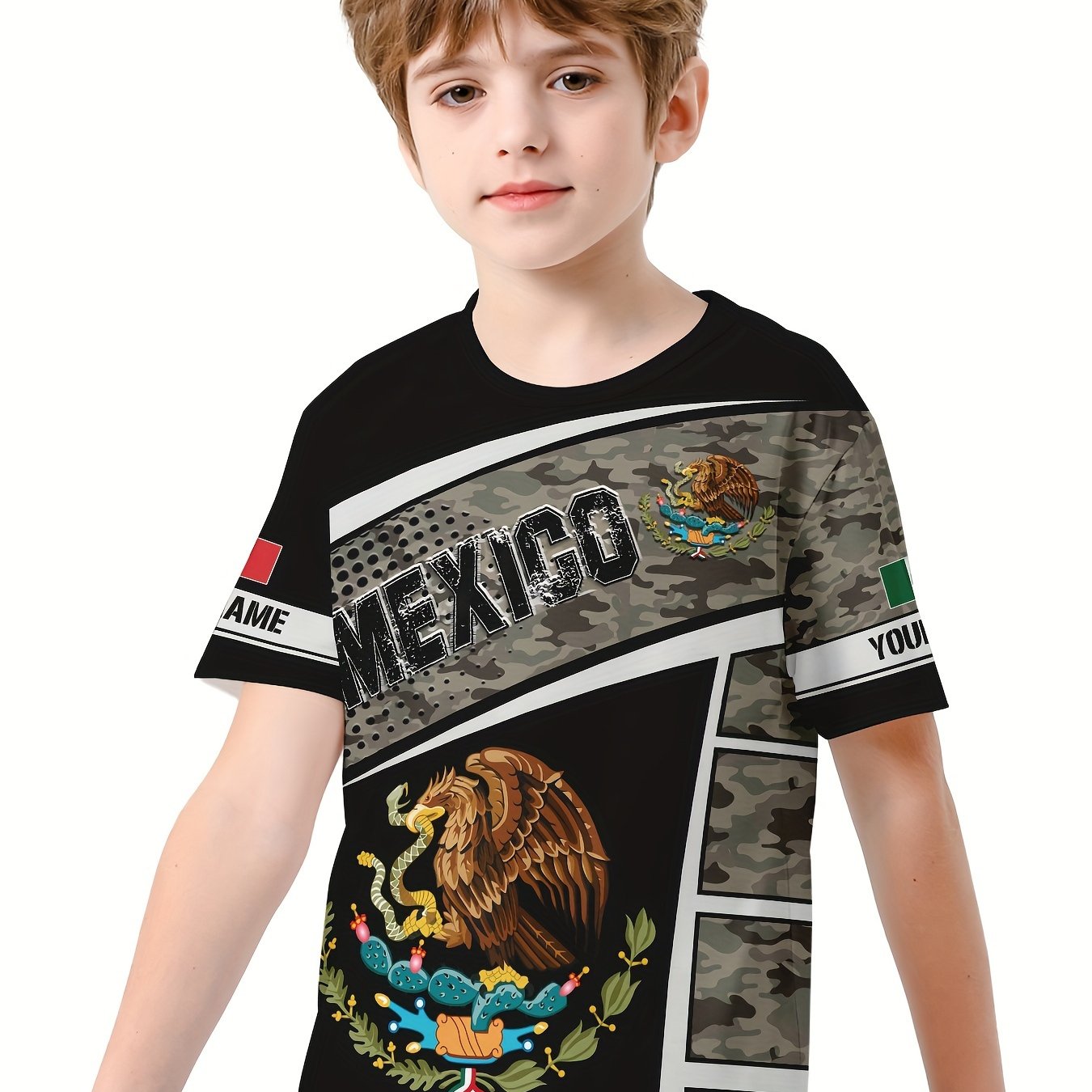 MEXICO 3D Print Boys' Summer Sports T-shirt