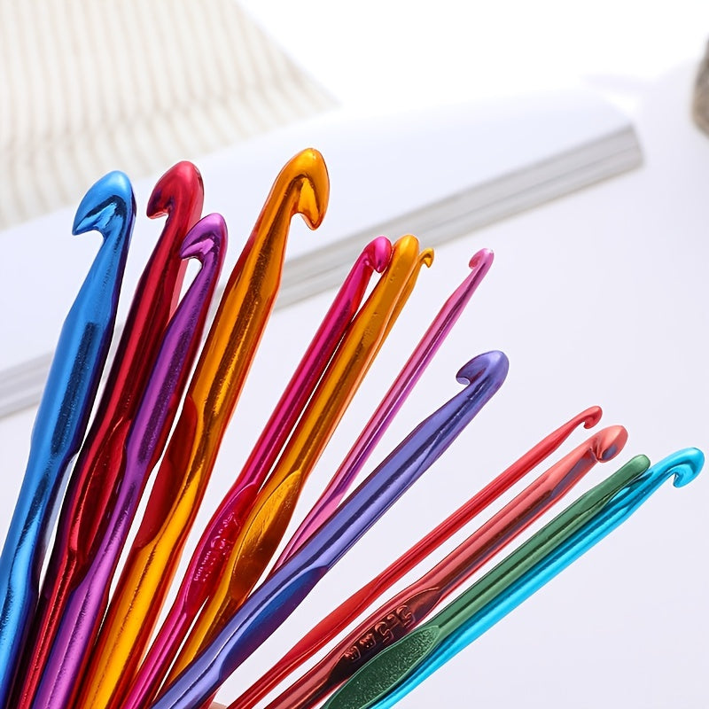 12pcs Aluminum Crochet Hooks Knitting Supplies