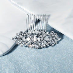 Vintage Rhinestone Insert Comb Alloy Hair Comb Retro Hair Accessories