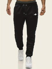 Lightning Pattern Casual Stretch Joggers Men's Sweatpants