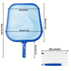 Pool Skimmer Net with 5 Sections Detachable Pole Leaf Skimmer Mesh Rake